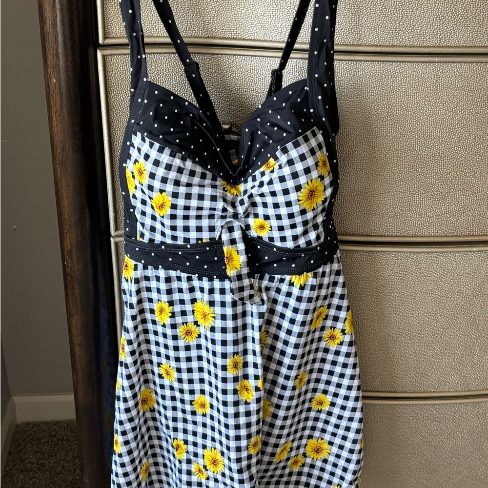 Sunflower Checkered One Piece Swimsuit